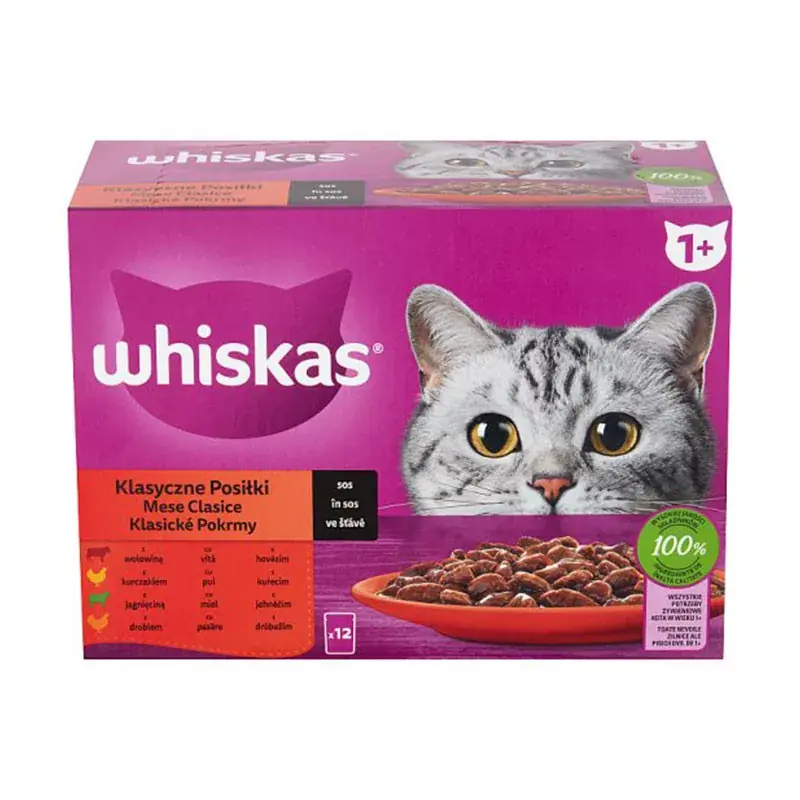 Árengedmény WHISKAS POUCH MÁRTÁSBAN 12X85G KLASSZ VÁL
