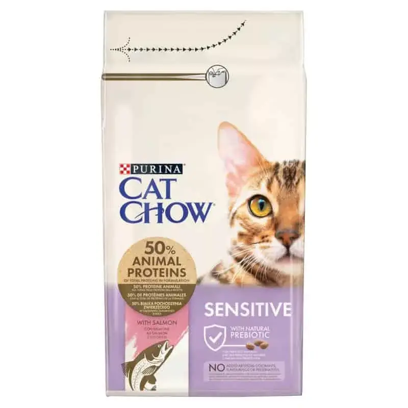 Cat Chow Sensitive lazacban gazdag száraz macskaeledel 1,5kg Legnépszerűbb