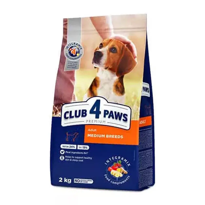 Csak ma CLUB4PAWS DOG DRY MEDIUM 2KG CSIRKE