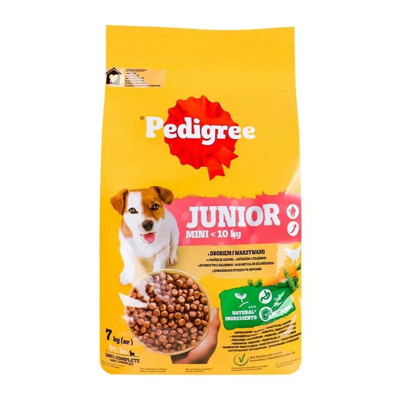 PEDIGREE DOG SZÁRAZ JUNIOR SMALL 7KG BAROMFI ÉS ZÖLDSÉG Kedvezményes ár