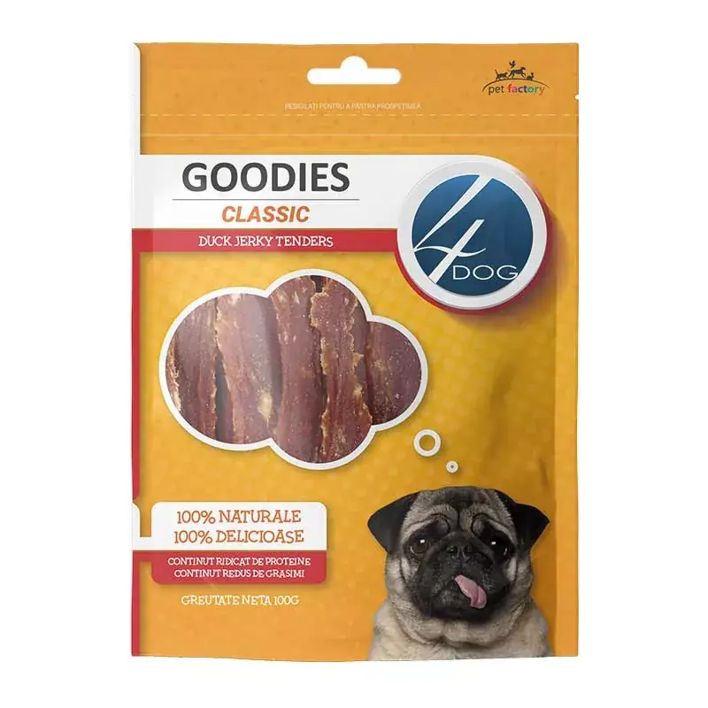 4DOG CLASSIC KACSA JERKY TENDERS 100G Legnépszerűbb