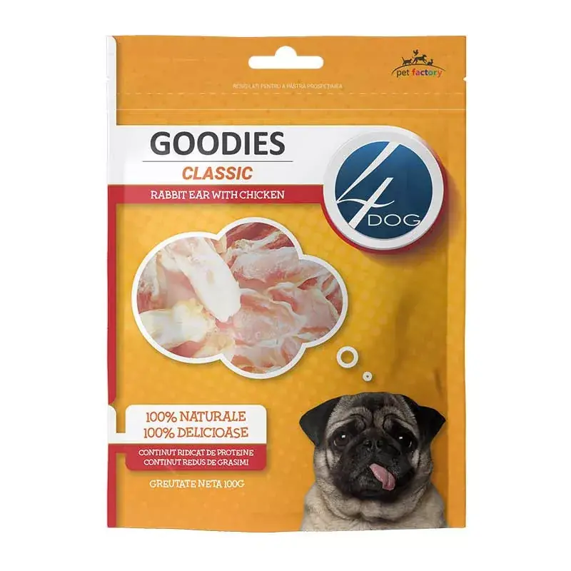 Outlet 4DOG CLASSIC NYÚLFÜL CSIRKÉVEL 100G