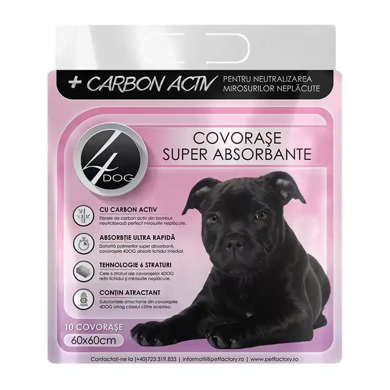 4DOG COVORASE PELENKA 10DB 60X60CM SZÉNNEL Outlet