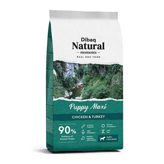 DIBAQ NATURAL MOMENTS PUPPY MAXI - MAGAS PRÉMIUM MINŐSÉGŰ ELEDEL CSIRKE- ÉS PULYKAHÚSSAL Gyors szállítás
