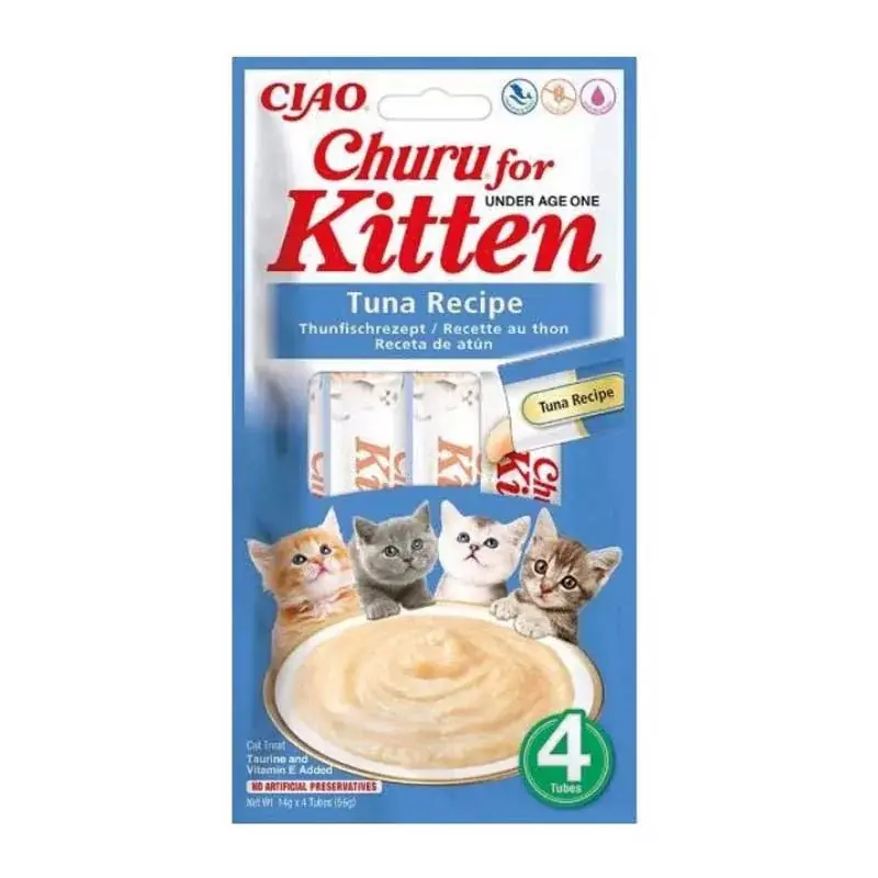 CHURU CIAO KITTEN JUTIFALAT 4x14G TONHAL Expressz kézbesítés