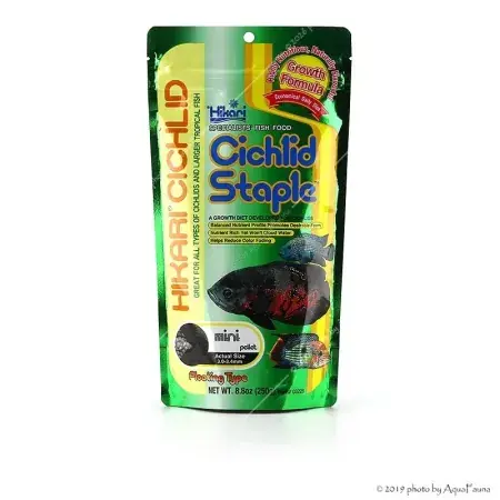 Biztonságos fizetés Hikari Cichlid Staple Mini - 250 g (750 ml) - lebegő granulátum haleledel kistestű sügéreknek