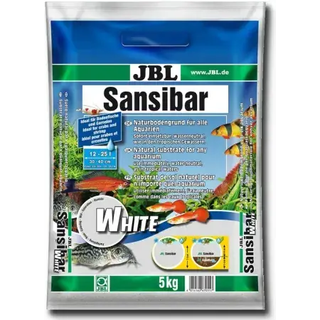 Nézd meg most JBL Sansibar WHITE 5 kg - természetes akvárium talaj - fehér